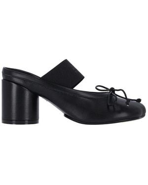 MM6 by Maison Martin Margiela Slip-On Heeled Court Shoes - Black