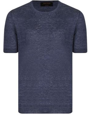 SAPIO Short Sleeved Crewneck Knitted Top - Blue