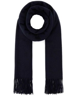 Johnstons of Elgin Fringed Knitted Scarf - Black