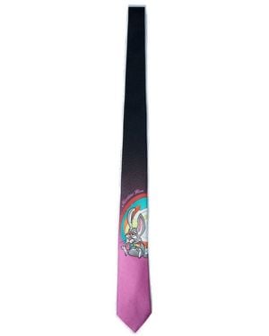 Martine Rose Bunny Artwork Tie - Purple