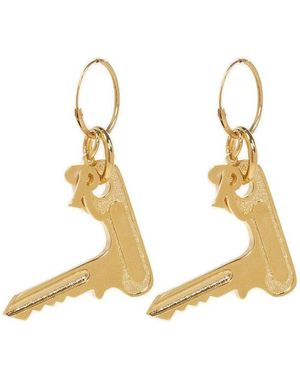 Raf Simons キーチャーム ピアス | ゴールドトーン | FARFETCH JP