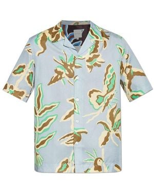 Paul Smith Short Sleeve Printed Shirt - Blue