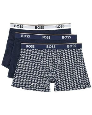 BOSS Three-Pack Of Stretch Boxer Briefs - Blue