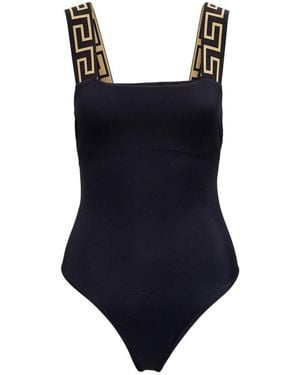 Versace Greca Key One-Piece Swimsuit - Black