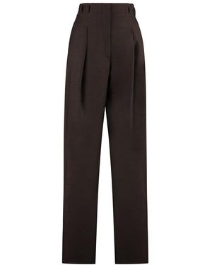 Philosophy Di Lorenzo Serafini Semi-sheer High-waist Wide-leg Trousers - Black