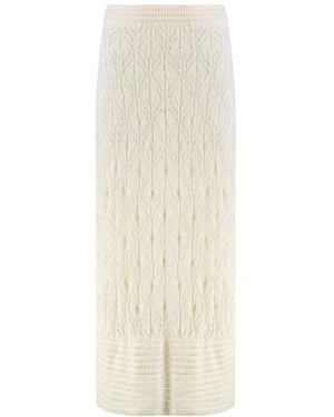 LeKasha Openwork Knit Skirt - White