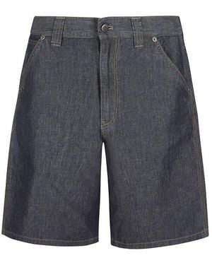 Prada Triangle-logo Denim Shorts - Grey