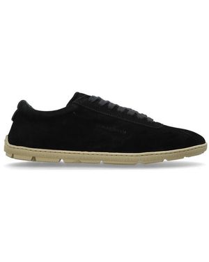 Giorgio Armani Perforated Detailed Lace-Up Trainers - Black