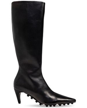 Marni Leather Heeled Boots - Black