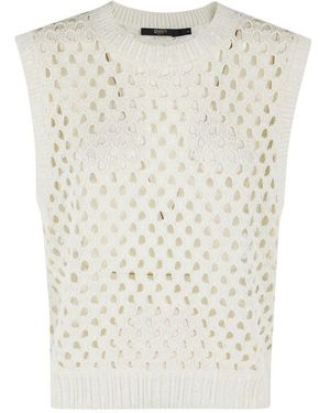 Seventy Sleeveless Tricot Mesh Stitch Top - Natural