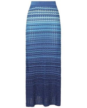 Inspired by Akep Zigzag Maxi Skirt - Blue