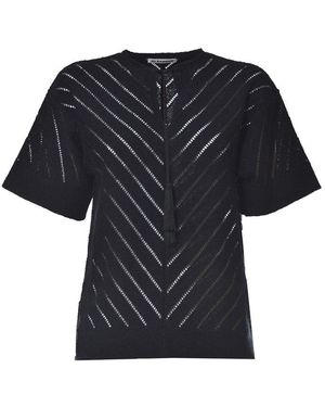 Jil Sander Tassel-Detailed Short-Sleeved Top - Black