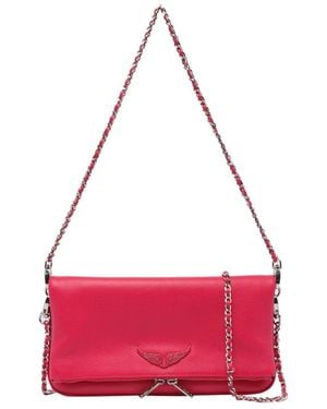 Zadig & Voltaire Logo-Plaque Clutch Bag - Red