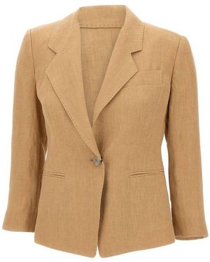 Marella Biella Single-Breasted Slim-Fit Blazer - Natural