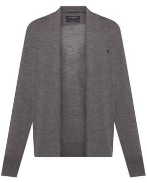 AllSaints Open Front Knit Cardigan - Gray