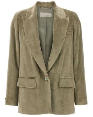 Peserico Ribbed Velvet Blazer - Green