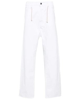 Societe Anonyme Giant Drop-crotch Cropped Trousers - White