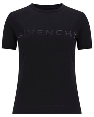 Givenchy Logo Printed Crewneck T-shirt - Black