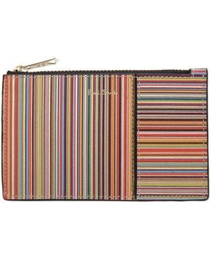 Paul Smith Striped Zipped Wallet - Multicolour