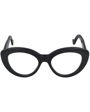 Loewe Anagram Motif Cat-Eye Frame Glasses - Black