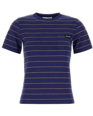 Miu Miu Cotton T-Shirt - Blue