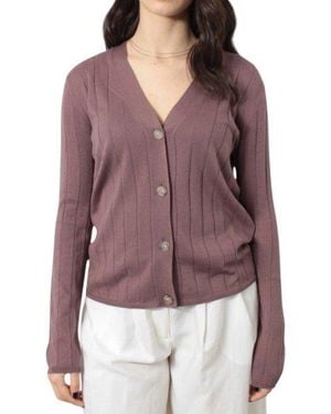 Max Mara V-Neck Button-Up Cardigan - Purple