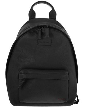 Kiton Logo Patch Zipped Backpack - Black
