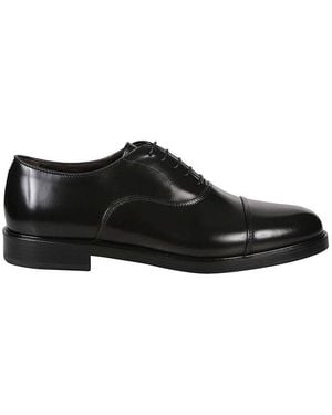 Corvari Almond-Toe Lace-Up Derby Shoes - Black
