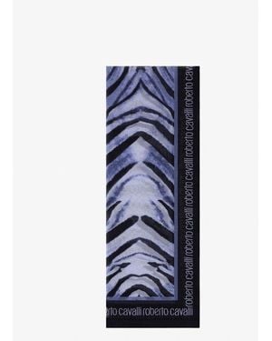 Roberto Cavalli Zebra Printed Rectangular Stole - Blue