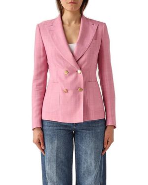 Tagliatore Double-Breasted Tailored Blazer - Pink