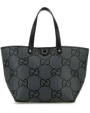 Gucci Jumbo Gg Shopping Bag - Black