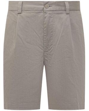 BOSS Knee-Length Pleated Shorts - Grey