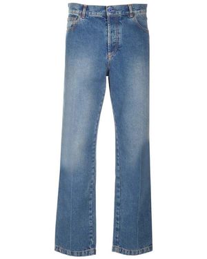 Marcelo Burlon Logo Patch Straight-Leg Jeans - Blue