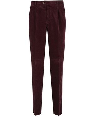 Brunello Cucinelli Corduroy Tapered Leg Trousers - Purple