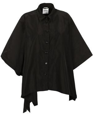 Aspesi Short-Sleeved Drawstring Cuff Shirt - Black