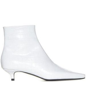 TOTEME Embossed Kitten Heel Boots - White