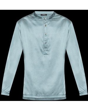 Tom Ford Long-Sleeved Half Buttoned Pyjama Shirt - Black