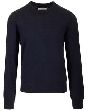 Maison Margiela Long-Sleeve Crewneck Knit Jumper - Blue