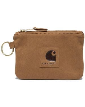 Carhartt Logo Patch Zipped Wallet - Brown