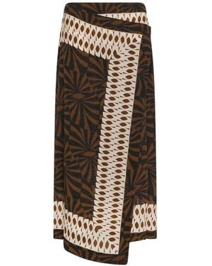 Seventy Graphic-Printed Layered Midi Skirt - Natural
