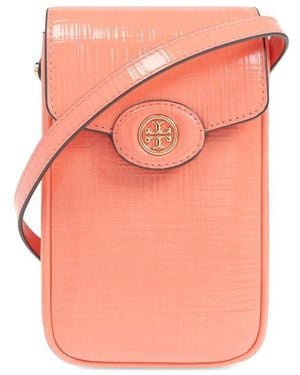 Tory Burch Robinson Logo Plaque Phone Pouch - Pink