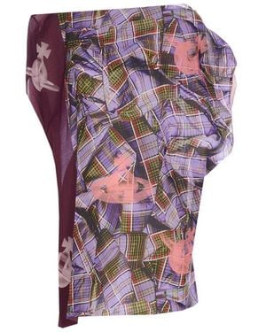 Vivienne Westwood Tartan Orb Beach Top - Purple