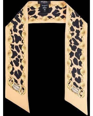 Balmain Leopard Printed Scarf - Black
