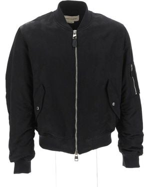 McQueen Graffiti Bomber Jacket - Black