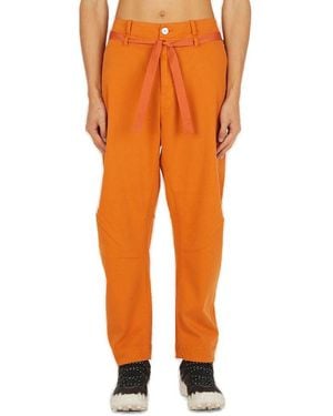 Stone Island Shadow Project Tie-Waist Straight Leg Trousers - Orange