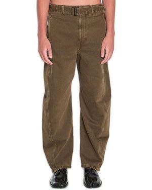 Lemaire Twisted Belted Trousers - Brown