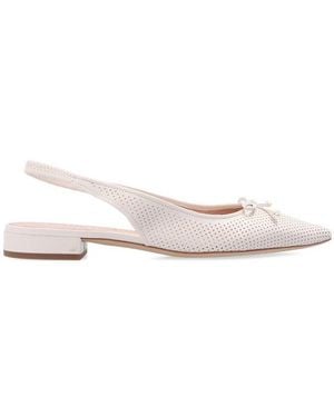Kate Spade Perforated Bow Slingback Flats - White