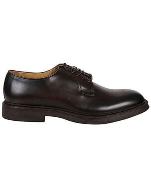Corvari Almond-Toe Lace-Up Derby Shoes - Black