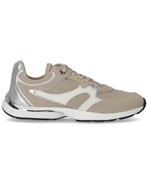 MICHAEL Michael Kors Riley Mixed-Media Trainers - Natural