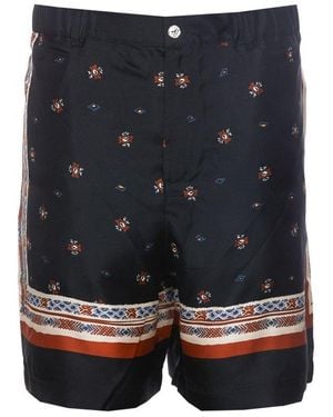 Nick Fouquet Graphic Printed Bermuda Shorts - Blue